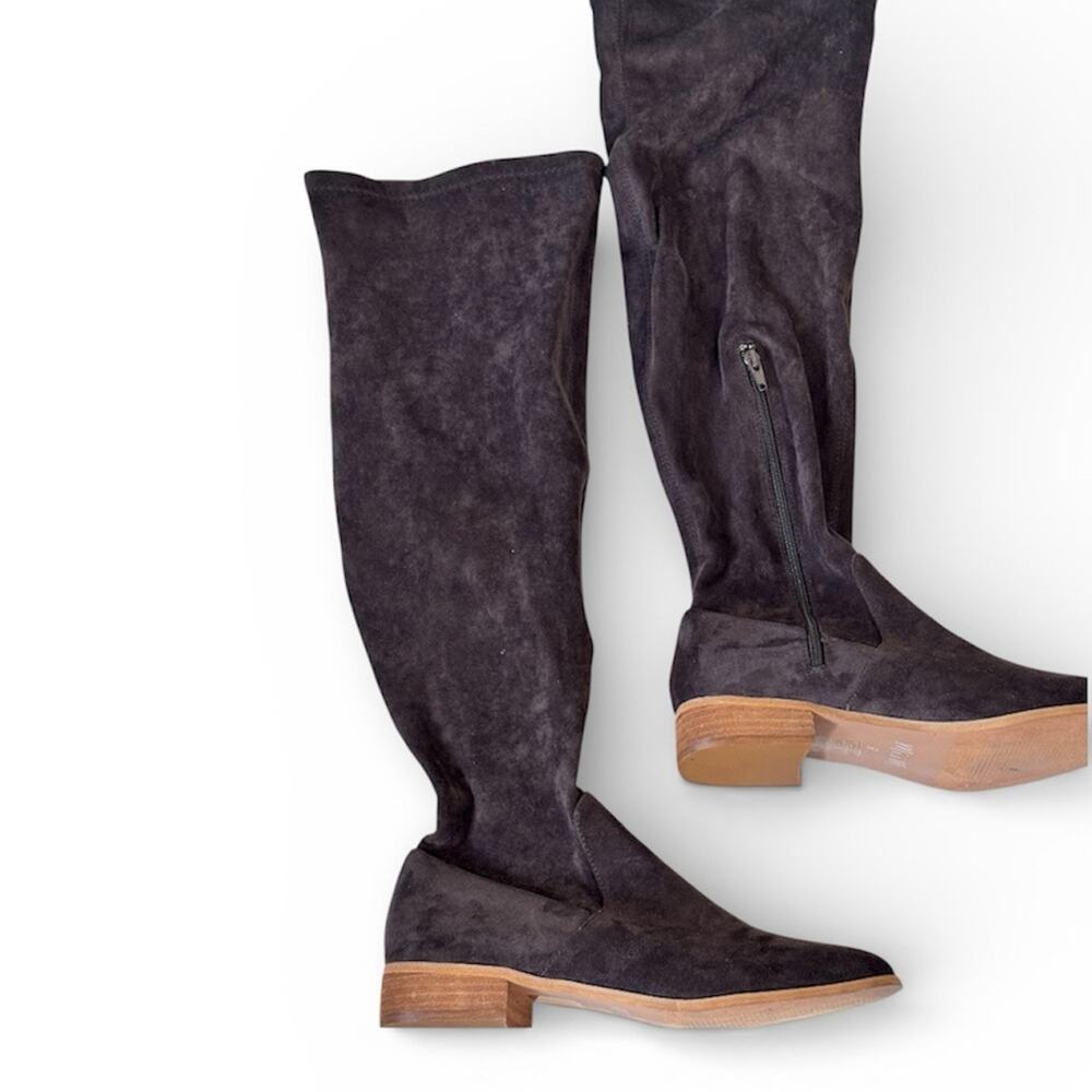 Mi.im Faux Grey Suede Leather Knee High Boots Womens 8 Fall Casual Classic